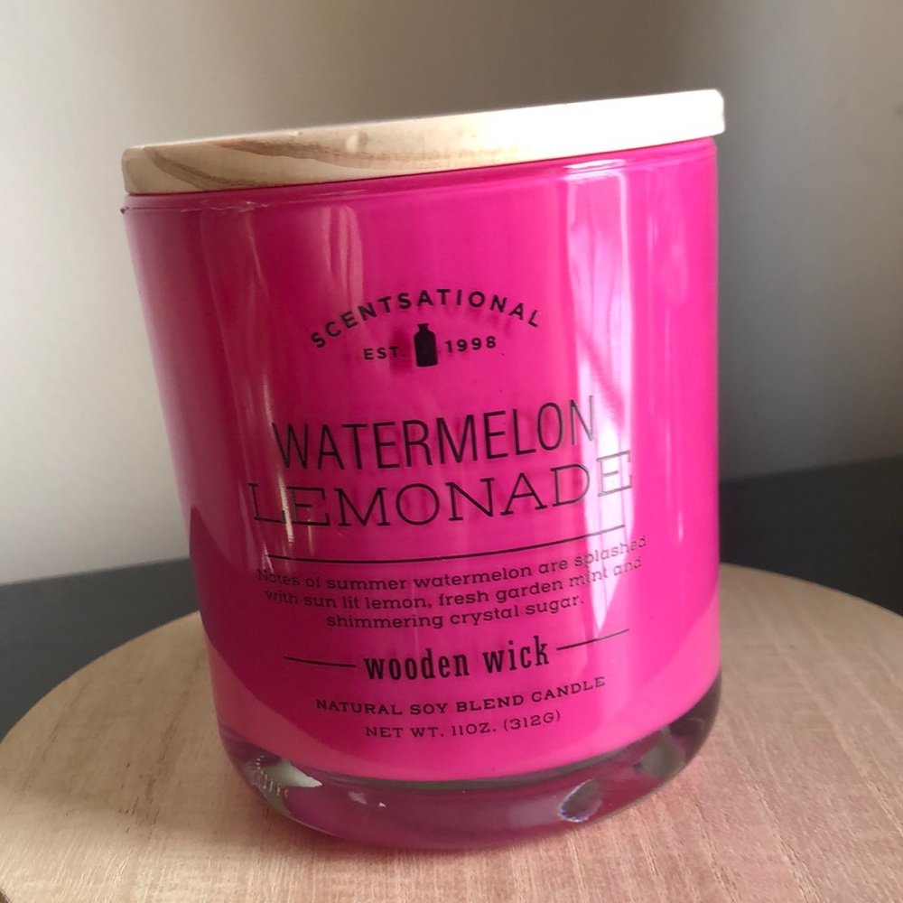 Scentsational WATERMELON LEMONADE Wooden Wick Candle